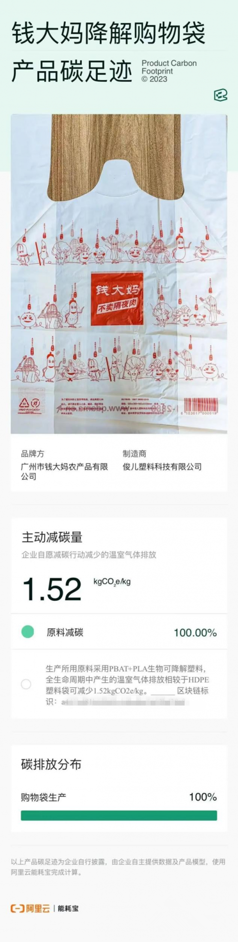 天博·体育登录入口广东地区加盟店使用生物降解环保低碳购物袋钱大妈积极助双碳